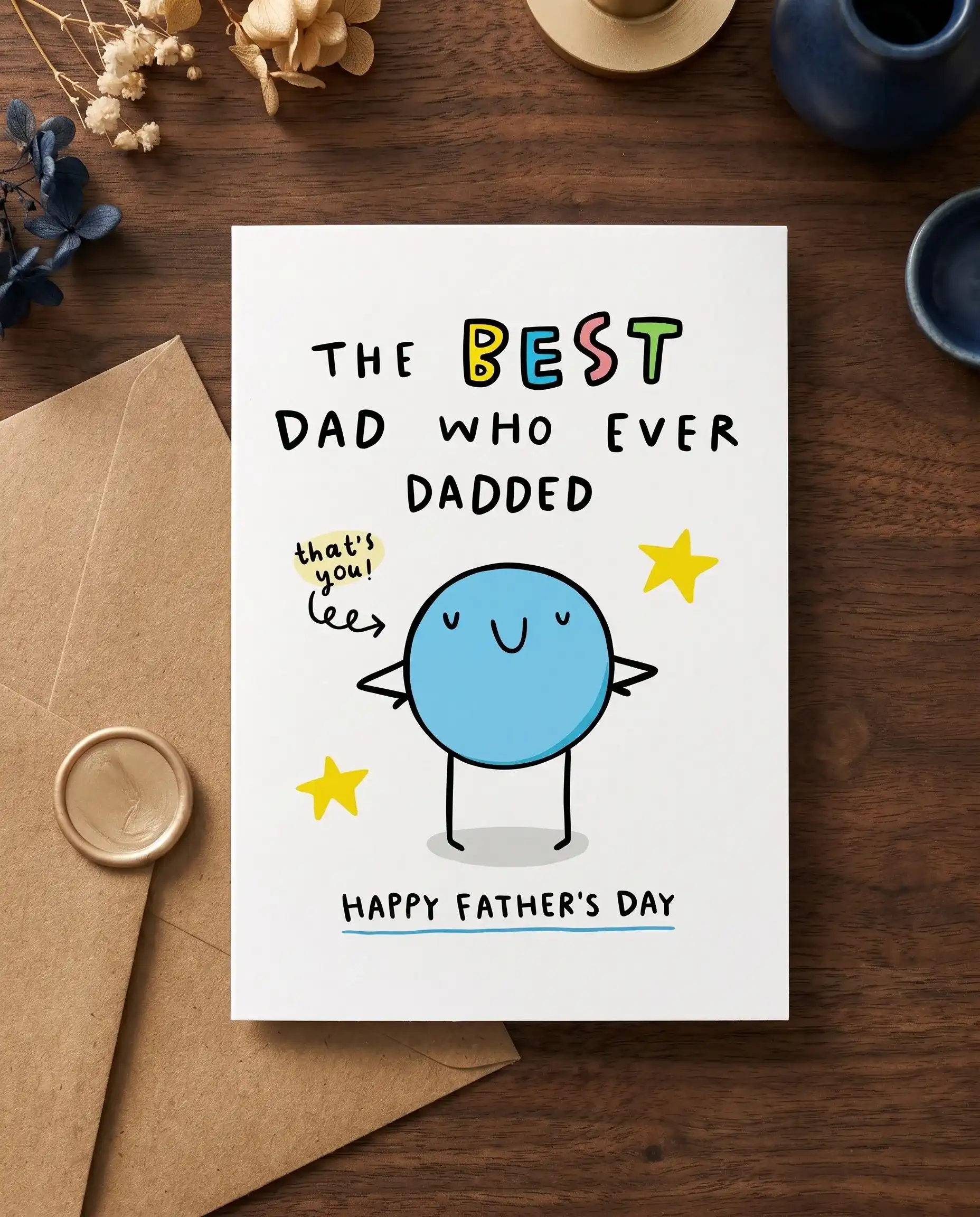 Best Dad Who Ever Dadded greeting card Lebanon — handwritten style father's day card